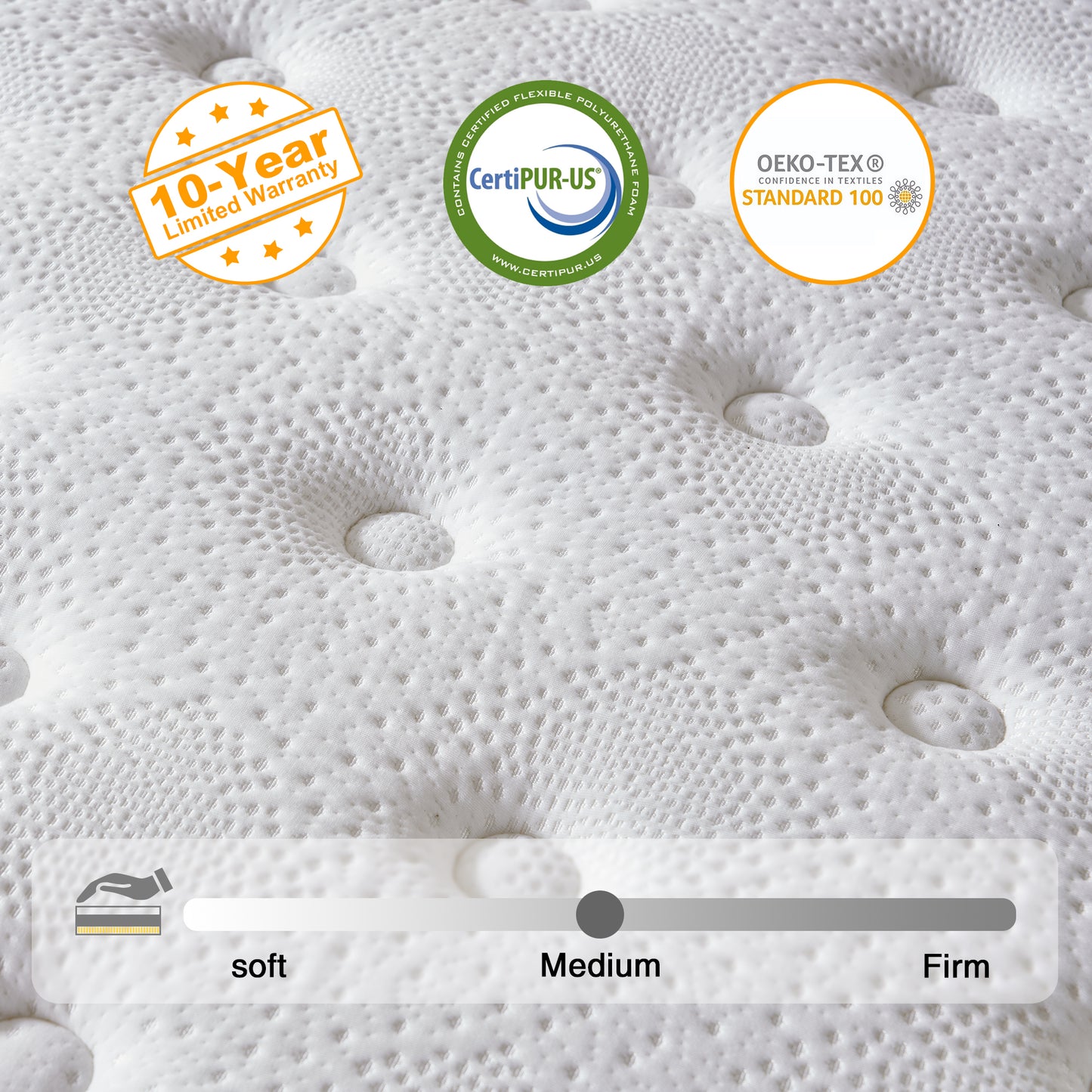 Madevos Full Size Mattress, 10 Inch Hybrid Mattress in a Box, Memory Foam and Individual Pocket Springs, Fiberglass Free, Soft and Breathable, Medium Firm Feel