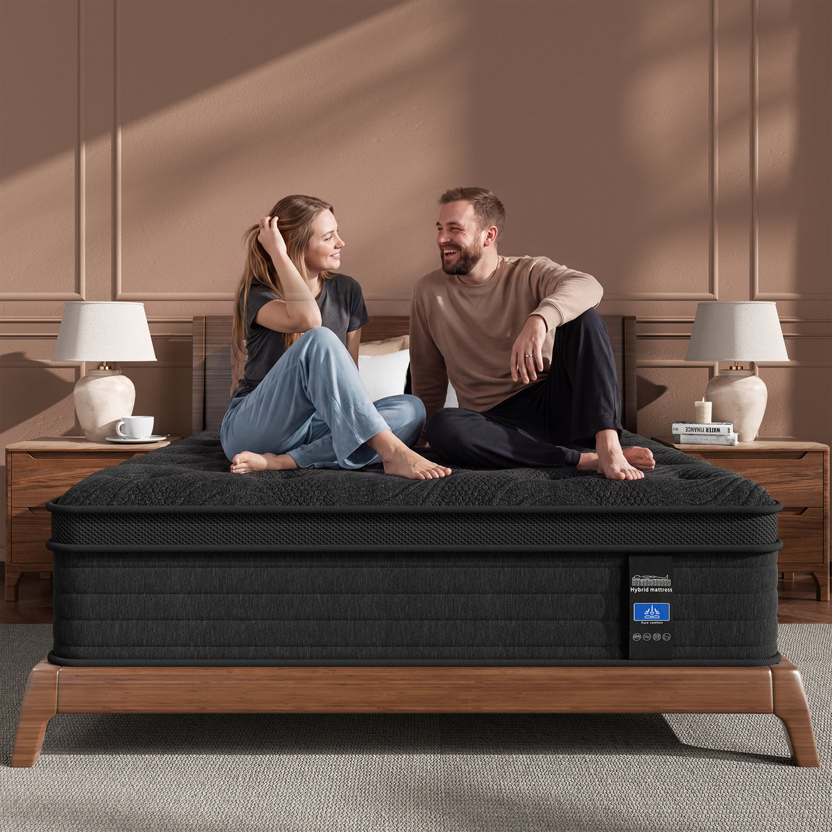 MCIHPY 12 Inch Full Size Mattress, Medium Firm Hybrid Mattress in a Box, Individual Pocket Springs for Motion Isolation & Pressure Relief