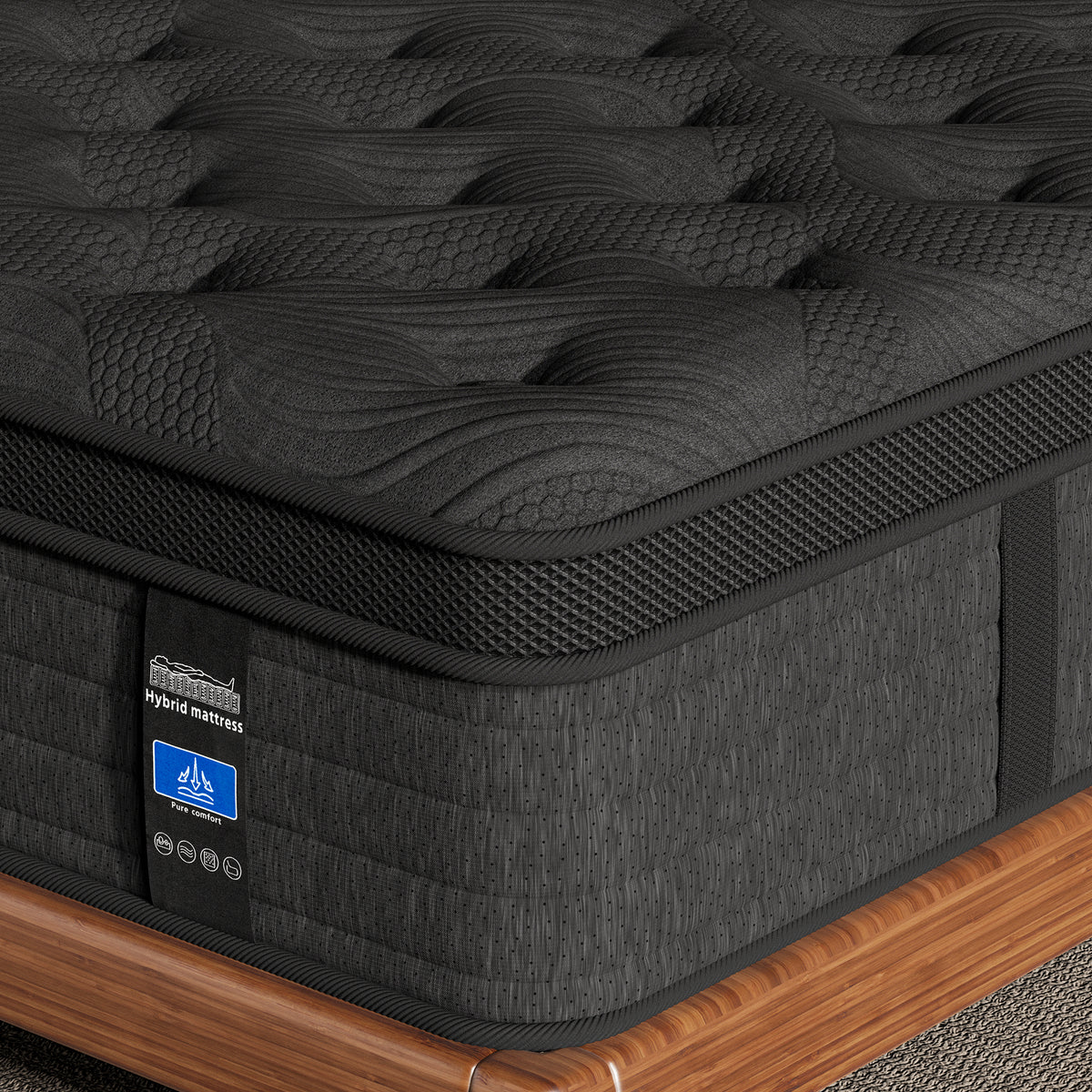 MCIHPY 12 Inch Full Size Mattress, Medium Firm Hybrid Mattress in a Box, Individual Pocket Springs for Motion Isolation & Pressure Relief