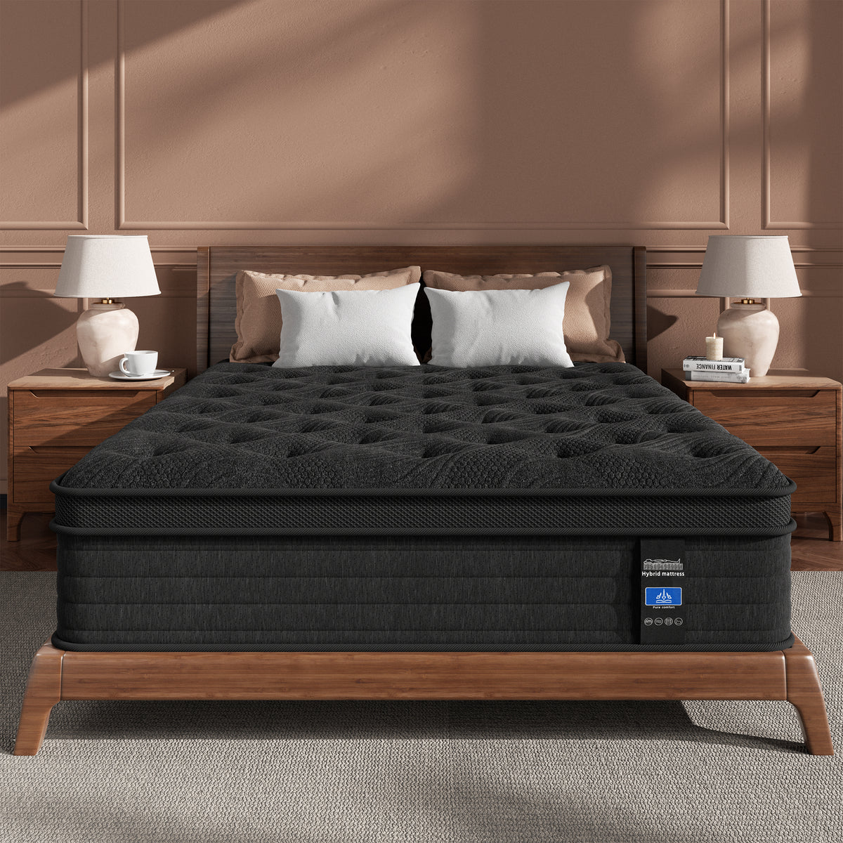 MCIHPY 12 Inch Full Size Mattress, Medium Firm Hybrid Mattress in a Box, Individual Pocket Springs for Motion Isolation & Pressure Relief