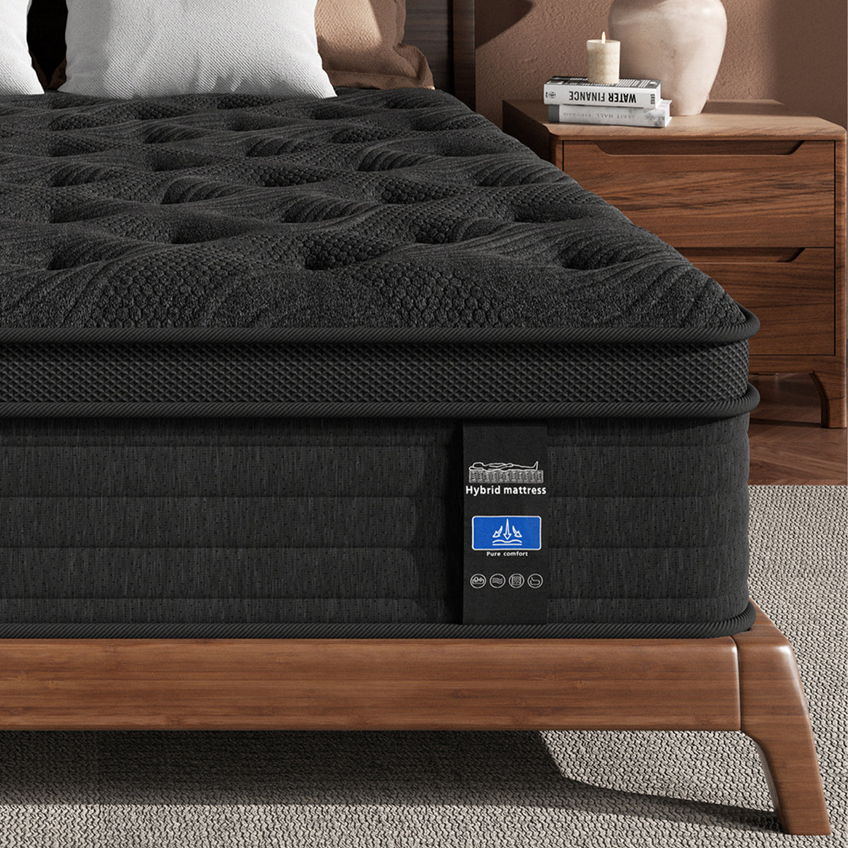 MCIHPY 12 Inch Full Size Mattress, Medium Firm Hybrid Mattress in a Box, Individual Pocket Springs for Motion Isolation & Pressure Relief