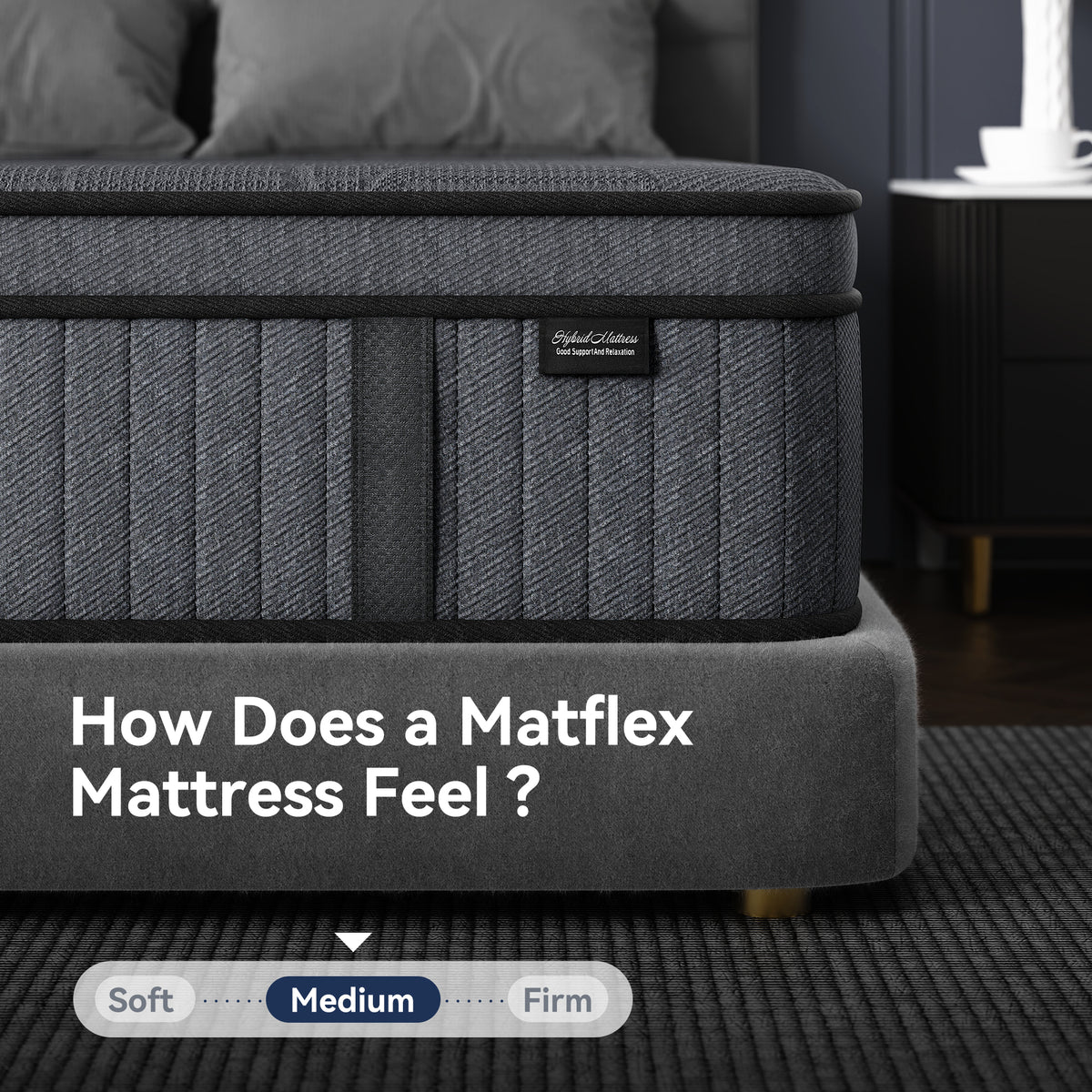 Sweetland 10" Twin Mattress in a Box, Hybrid Memory Foam with Individually Pocketed Coils, Medium Firm Pressure Relief
