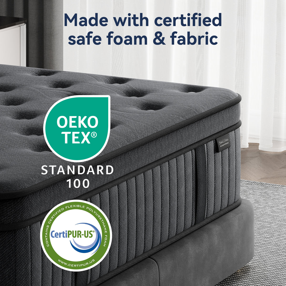 Sweetland 10" Twin Mattress in a Box, Hybrid Memory Foam with Individually Pocketed Coils, Medium Firm Pressure Relief