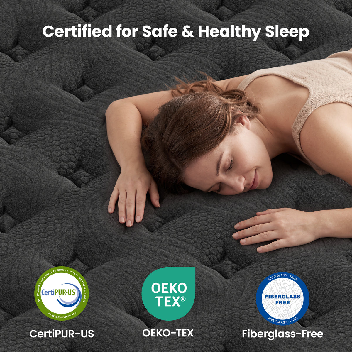 MCIHPY 12 Inch Full Size Mattress, Medium Firm Hybrid Mattress in a Box, Individual Pocket Springs for Motion Isolation & Pressure Relief