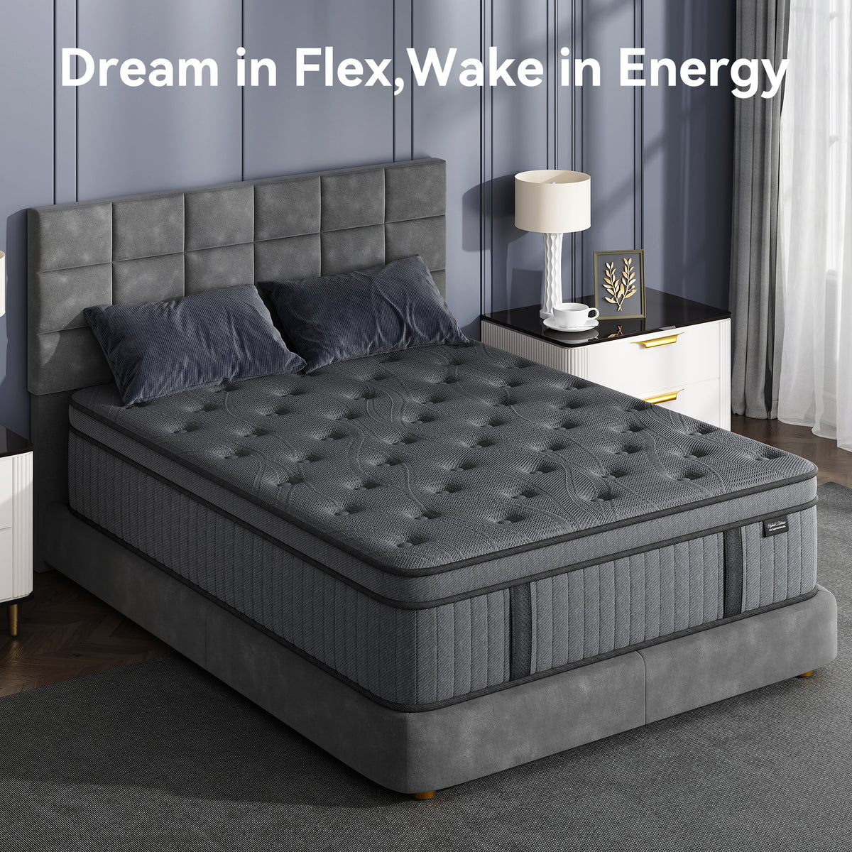Sweetland 10" Twin Mattress in a Box, Hybrid Memory Foam with Individually Pocketed Coils, Medium Firm Pressure Relief
