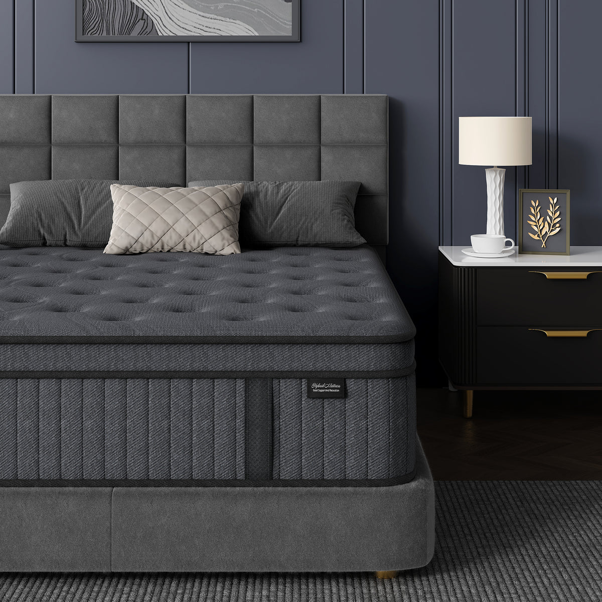 Sweetland 10" Twin Mattress in a Box, Hybrid Memory Foam with Individually Pocketed Coils, Medium Firm Pressure Relief