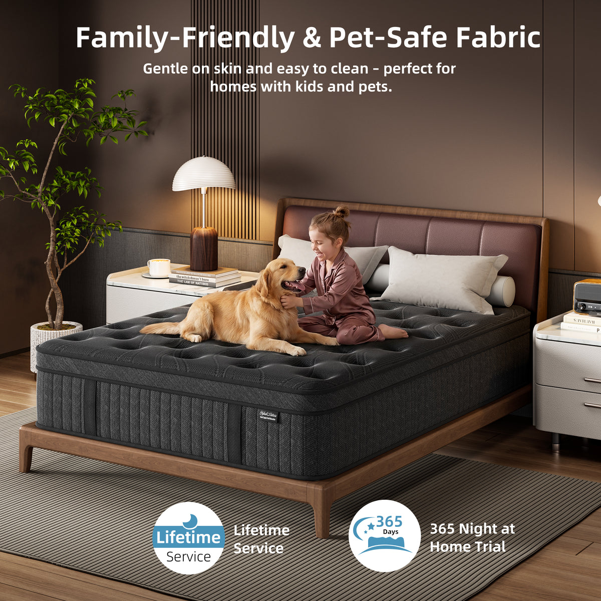 Sweetland 14 inch Queen Hybrid Mattress in a Box, Memory Foam with Individually Pocketed Springs, Medium Firm Motion Isolation