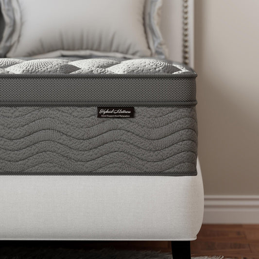 Madevos Full Size Mattress, 12 Inch Hybrid Mattress in a Box, Memory Foam and Individual Pocket Springs, Soft and Breathable, Medium Firm Feel