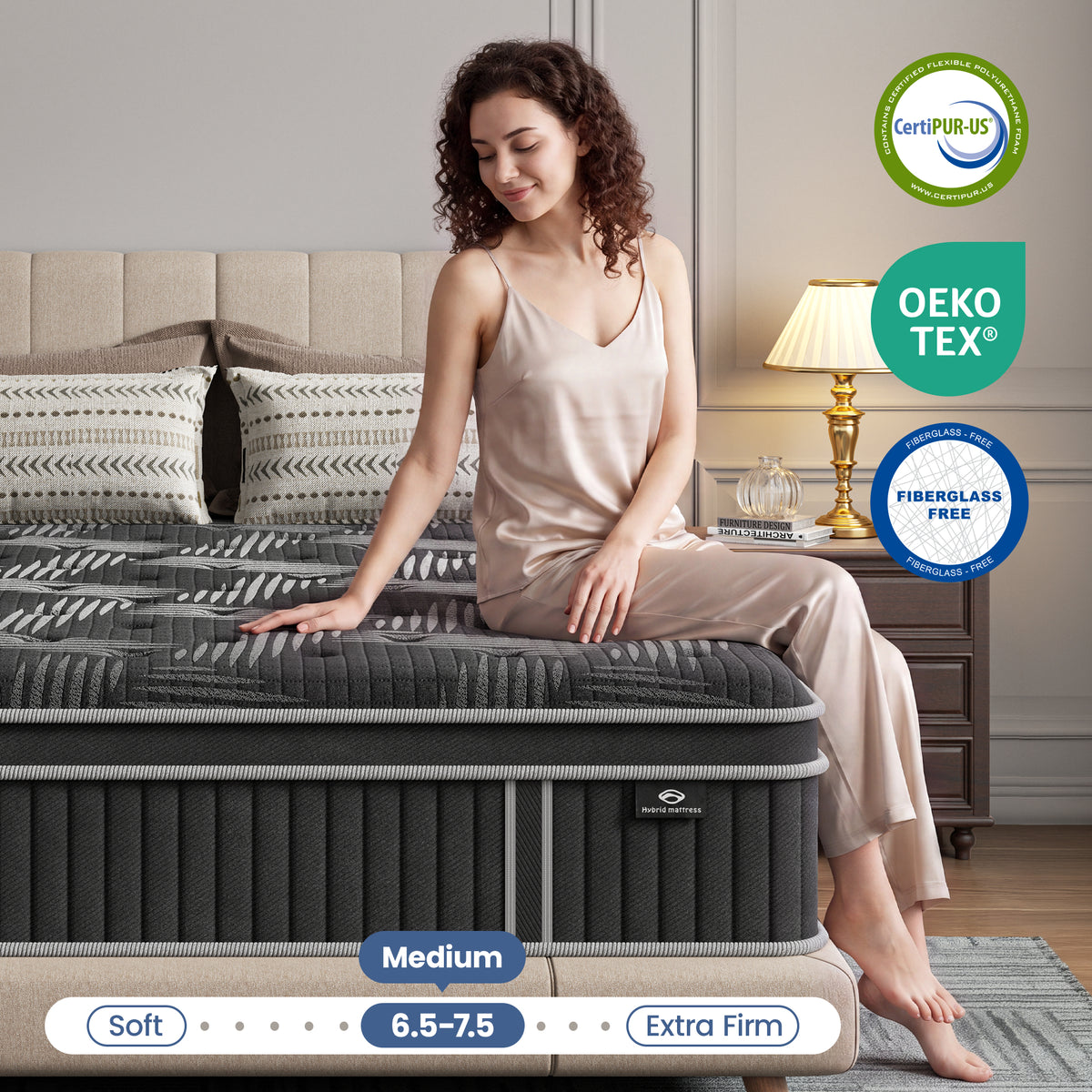 MCIHPY Twin Mattress, 10 Inch Twin Hybrid Mattress in a Box with Gel Memory Foam & Pocket Springs, Medium Firm, CertiPUR-US